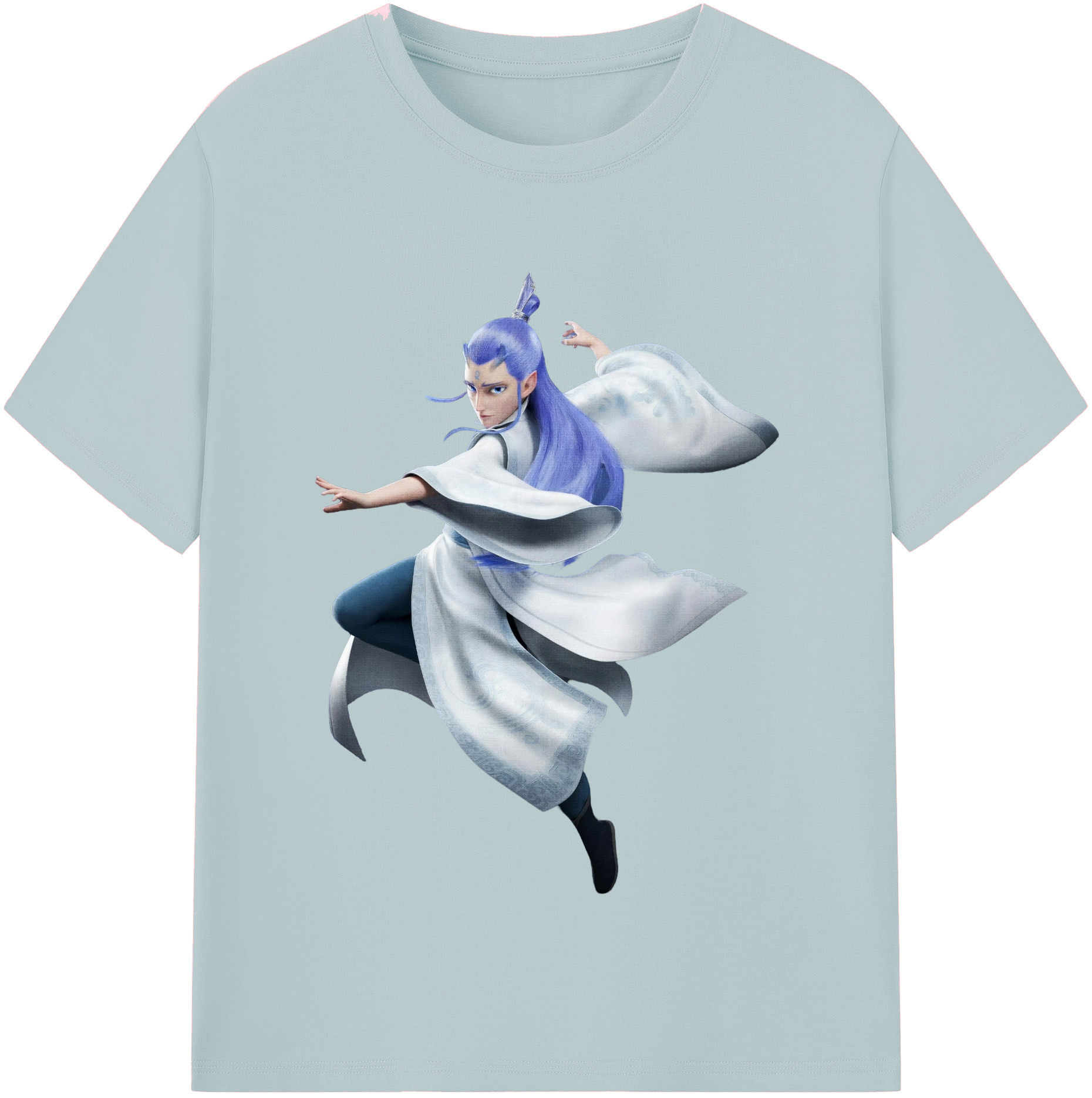 （画像用） Ne Zha 2 ナタ 魔童の大暴れ 綿100％半袖Tシャツ（フロントプリント）